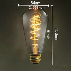 E27 40W ST64 Winding Edison Retro Decorative Light Bulb