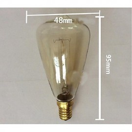 E14 40W St48 Yellow Light Bulb Edison Small Screw Cap Retro Chandelier Decorative Light Bulbs