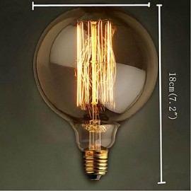 E27 40W G125 Straight Wire Large Bulb Edison Retro Decorative Light Bulbs