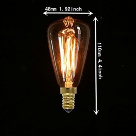ST48 E14 220V-240V 40W Bulb Edison Screw Caps Small Yellow Retro Chandelier Light Bulb