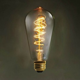 E27 60W ST64 Winding Edison Retro Decorative Light Bulb