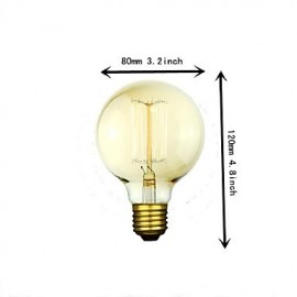 G80 25W Vintage Pearl Tungsten Tungsten Bulb Edison Glass