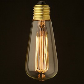 ST64 E27 40W Incandescent Vintage Edison Light Bulb For Restaurant Club Coffee Bars Light(220-240V)