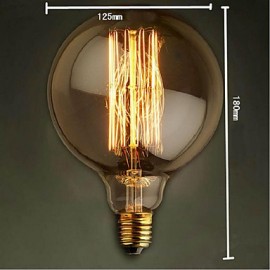 G125 Straight Wire 60W 110V-240V Lamp Bulb Edison Big Retro Decorative Light Bulbs