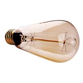 ST64 Edison Vintage Bulb 220-240V 40W E27 Amber Warm White Decorative Dimmable 4PCS