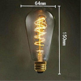 E27 ST64 Wire Around 40W 220V-240V Edison Retro Decorative Light Bulbs