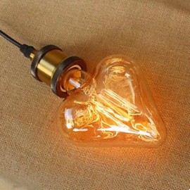 Heart Shape Straight Wire 40 W E27 220 V Edison Light Bulb