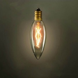 E14 40W 220V-240V C35 Candle Yellow Small Screw Edison Light Bulb