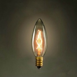 E14 40W 220V-240V C35 Candle Yellow Small Screw Edison Light Bulb