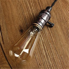 ST64 60W Vintage Antique Edison Style Incandescent Clear Glass Light Lamp Bulb(AC220-240V)