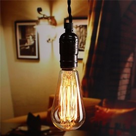 ST64 60W Vintage Antique Edison Style Incandescent Clear Glass Light Lamp Bulb(AC220-240V)