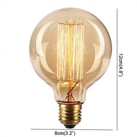 E27 40W G80 Straight Wire Restaurant Hotel Ball Edison Retro Decorative Light Bulb