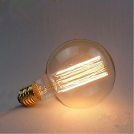 E27 AC220-240V 40W Silk Carbon Filament Incandescent Light Bulbs G95 Around Pearl