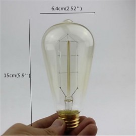 ST64 Leaf 40W E27 Vintage Retro Incandescent Filament Edison Lamp Bulb(AC220-240V)