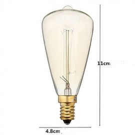 ST48 E14 40W Incandescent Vintage Light Bulb for Household Bar Coffee Shop Hotel (AC220-240V)