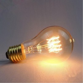 E27 AC220-240V 40W Silk Carbon Filament Incandescent Light Bulbs A19 Around Pearl