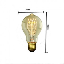 E27 AC220-240V 40W Silk Carbon Filament Incandescent Light Bulbs A19 Around Pearl