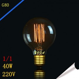 G80 40W Vintage Pearl Tungsten Tungsten Bulb Edison Glass