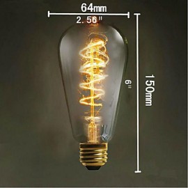 ::E27 ST64 Wire Around 60W 220V-240V Edison Retro Decorative Light Bulbs