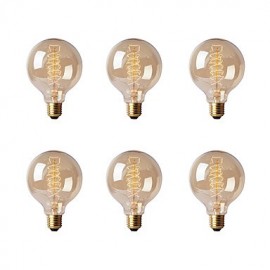 6pcs/lot G80 E27 40W Edison Bulb Vintage Retro Lamp Incandescent Light Bulb (220-240V)