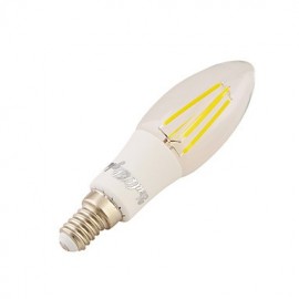 2PCS E14 4W 4xCOB 320LM 3000K Warm White Edison Candle Bulbs LED Filament Light(85-265V)