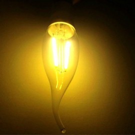 2PCS E14 4W 4xCOB 320LM 3000K Warm White Edison Candle Bulbs LED Filament Light(85-265V)