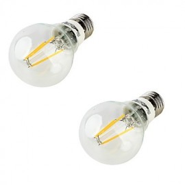 2PCS E27 4xCOB 4W 400LM 3000K Warm White Globe Bulbs Edison LED Filament Light(85-265v)