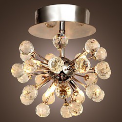 Max 10W Modern/Contemporary Crystal / Mini Style / Bulb Included Chrome Metal Chandeliers / Flush Mount Living Room / Bedroom / Hallway