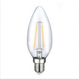 E12 LED Filament Bulbs C35 2 COB 250 lm Warm White Decorative AC 110-130 V