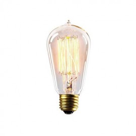 60W E27 ST58 Vintage Edison Bulb 2700k Reto Light Lamp Incandescent Filement Tungsten for Hotel(220-240V)