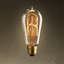 60W E27 ST58 Vintage Edison Bulb 2700k Reto Light Lamp Incandescent Filement Tungsten for Hotel(220-240V)