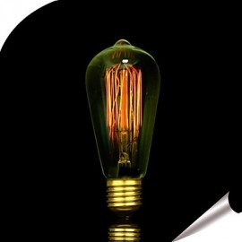 60W ST58 Edison Incandescent Light Bulbs 19 E27 Silk Vertical Wire Retro Decorative Light Bulbs