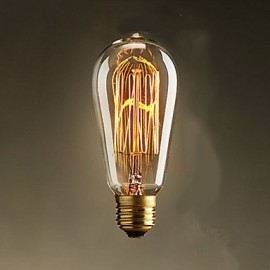 60W ST58 Edison Incandescent Light Bulbs 19 E27 Silk Vertical Wire Retro Decorative Light Bulbs