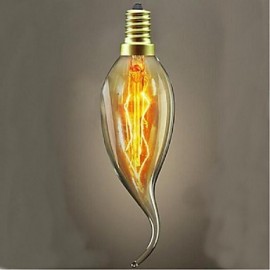 60W C35L Tungsten Bulb Candle Pull Tail Candle European-Style Decor(Assorted Color)