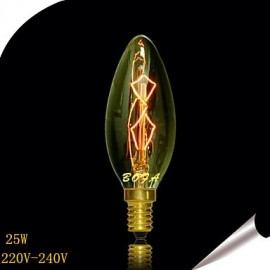 25W C35 Edison Tungsten Incandescent Lights For Crystal Candle Bulb Bubble Bullet (Assorted Color)