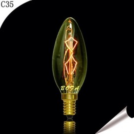 25W C35 Edison Tungsten Incandescent Lights For Crystal Candle Bulb Bubble Bullet (Assorted Color)