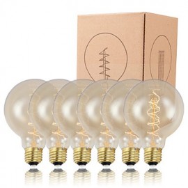 GMY 6PCS G95 Edison Bulb Spiral Filament Vintage bulb 40W E26/E27 Decorate Bulb