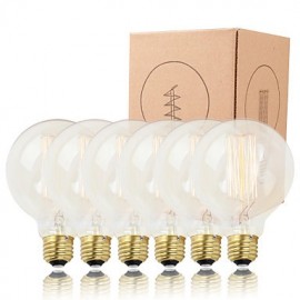 GMY 6PCS G95 Edison Bulb Vertical filament Vintage bulb 40W E26/E27 Decorate Bulb