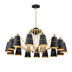 15 Lights Chandelier Vintage Brass Rose Rust Painting Color Metal for Living Room Bedroom E14