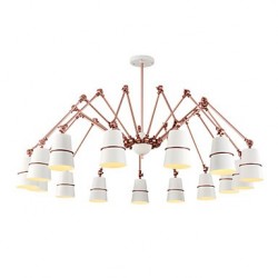 15 Lights Chandelier Vintage Brass Rose Rust Painting Color Metal for Living Room Bedroom E14