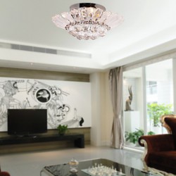 Modern Semi Flush Mount in Crystal Feature