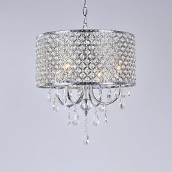 Drum Chandelier Crystal Modern 4 Lights