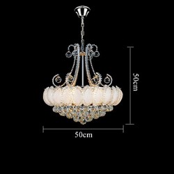 Modern Luxury Chandeliers Crystal Living Room LED Pendant Light Diameter 50CM Contains 8 LED Bulbs