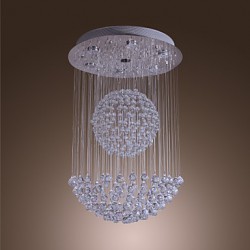Max 50W Modern/Contemporary Crystal / Bulb Included Chrome Chandeliers / Flush Mount Living Room / Bedroom / Dining Room
