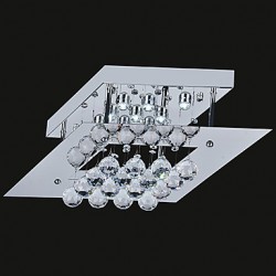 Max 20W Modern/Contemporary Crystal / LED / Bulb Included Electroplated Metal Flush MountLiving Room / Bedroom / Kitchen / Study