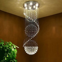 LED Crystal Ceiling Chandeliers Pendant Light Indoor Home Hanging Lighting Lamps Fixtures for Hotel Stairs