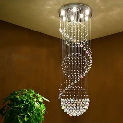 LED Crystal Ceiling Chandeliers Pendant Light Indoor Home Hanging Lighting Lamps Fixtures for Hotel Stairs