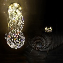 LED Crystal Ceiling Chandeliers Pendant Light Indoor Home Hanging Lighting Lamps Fixtures for Hotel Stairs