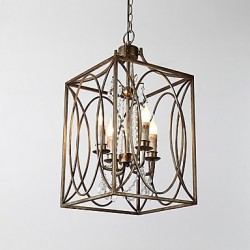 4 Light Vintage Metal Amercian Industrial Loft Painting Color European Chandelier Lamp for the Indoor / Hotel / Coffee Room / Decorate Pendant Lamp