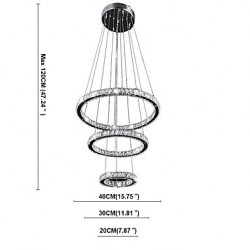 LED Crystal Pendant Light Modern Chandelier Lighting Lamps Cool White Round Ceiling Lights Fixtures 203040